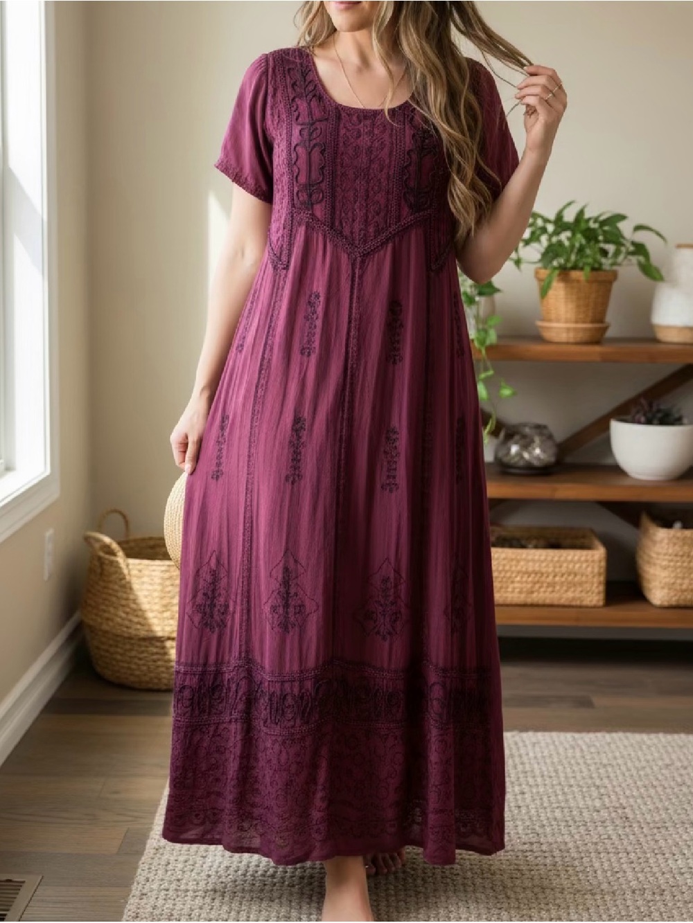 Vintage Holy Clothing Ethnic Dress – Size 1X – Handmade in India – 54” Length